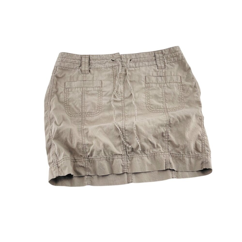 Ann Taylor Loft Womens Khaki Skirt Size 10 Cotton‎ Casual Two Front Pockets